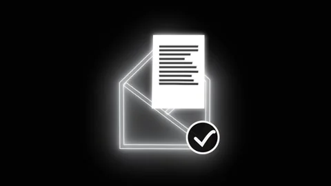 Inbox icon with text message notification, Animated email symbol and modern.. Stock Footage 332664218