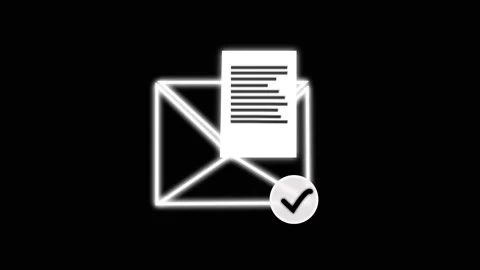 Inbox icon with text message notification, Animated email symbol and modern.. Stock Footage 332664222