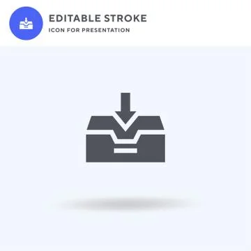 Inbox icon vector, filled flat sign, solid pictogram isolated on white, logo Stock Illustration