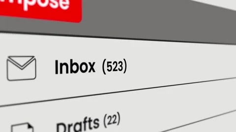 Inbox Mail Counter text animation isolated on white background 库存影片 330770962