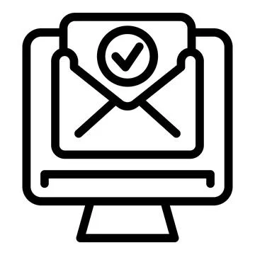 Inbox mail icon outline vector. Document credit Illustrazione stock
