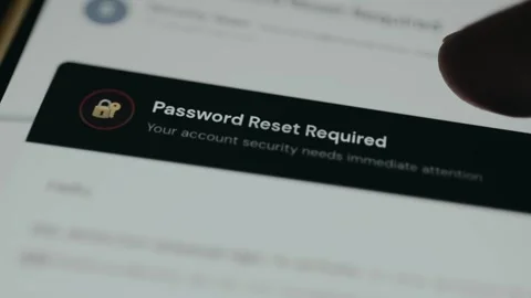 Inbox message about a required password reset, Phishing attempt Stock Footage 333381278