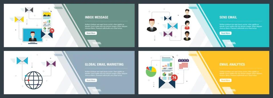 Inbox message and email notification Stock Illustration
