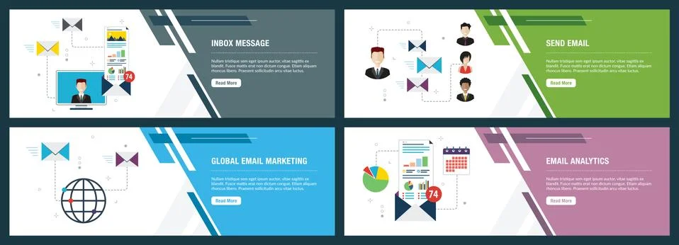 Inbox message and email notification Stock Illustration