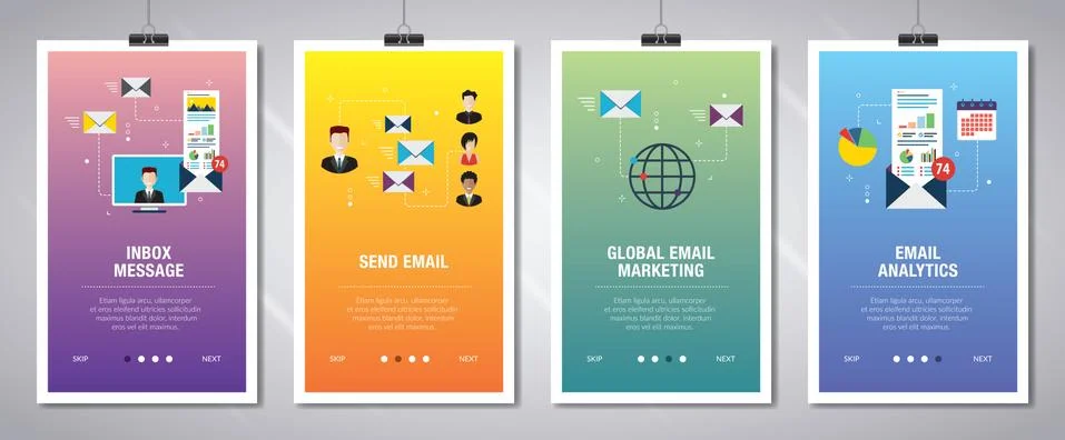 Inbox message and email notification Illustrazione stock