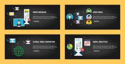 Inbox message and email notification Stock Illustration