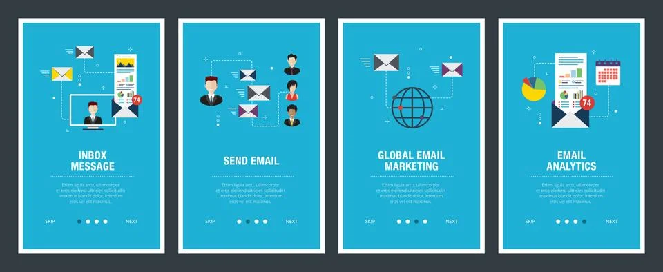 Inbox message and email notification Stock Illustration