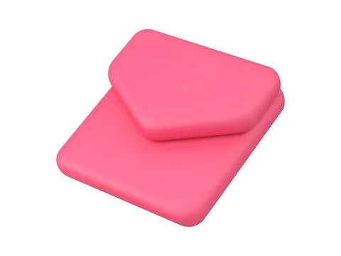 Inbox message chat button pink envelope internet notification realistic 3d ic Stock Illustration