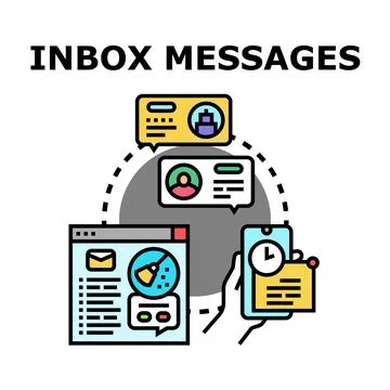 Inbox messages concept connecting communication platforms Stock Illustration