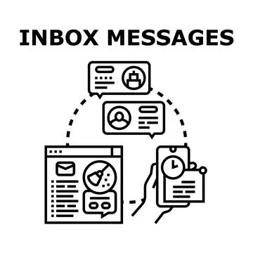 Inbox messages concept connecting communication platforms Stock Illustration