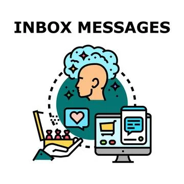 Inbox messages concept engaging customer communication online Stock Illustration