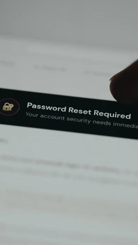 Inbox notification of required password reset. Phishing attack Stock Footage 333381722