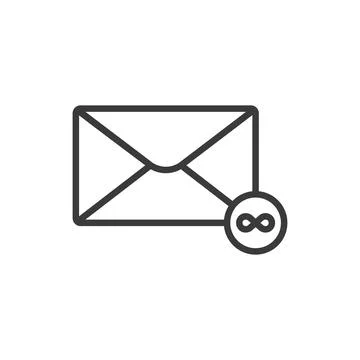 Inbox Overload, icon in line design. Inbox, overload, emails, notifications Illustrazione stock