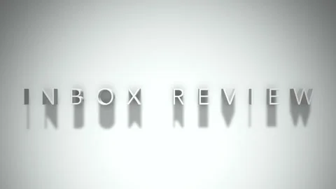 Inbox review 3D title animation white text on a white background Stock Footage 299648087