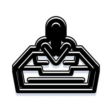Inbox tray with document file arriving illustration Illustrazione stock