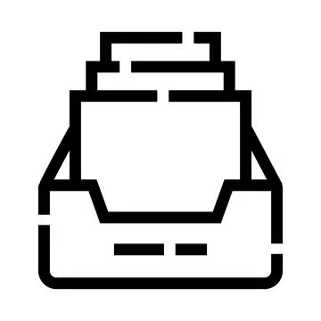 Inbox tray with documents icon for organization Illustration
