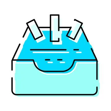 Inbox tray with documents icon for organization Illustration