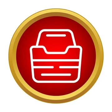 Inbox tray icon managing organizing documents and files Stock Illustration