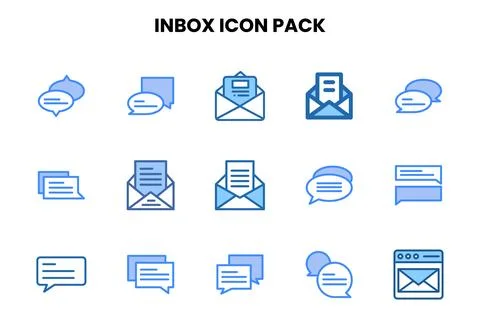 Inbox Two Colour Scalable Icons Pack Stock Illustration