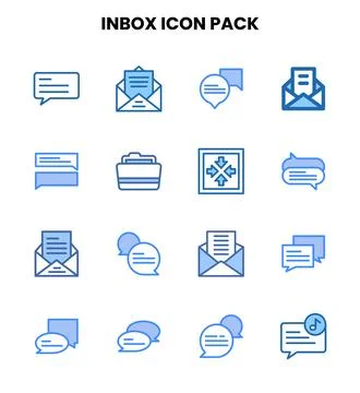 Inbox Two Colour Vector Icons Pack Stock Illustration