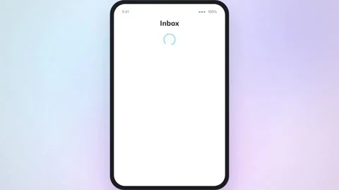 Inbox Zero Mobile UI Animation Email Syncing and Message Automation Loading Stock Footage 346749864