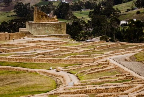 Inca Pirca fields Stock-Fotos