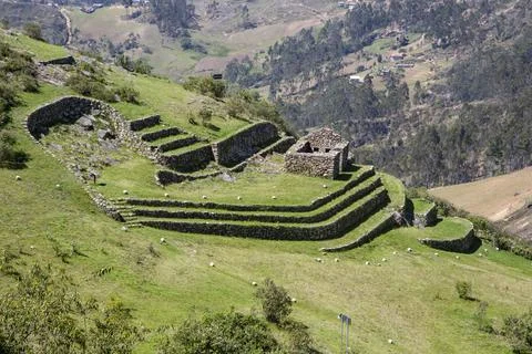 Inca ruin at Cojitambo Stock Photos
