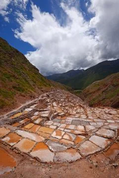 Inca salt farm Stock Photos