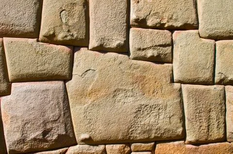 Inca stone wall Stock Photos
