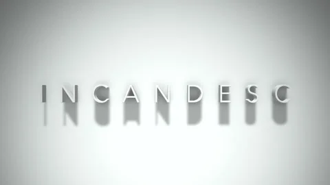Incandesc 3D title animation with shadows on a white background Stock Footage 297799599