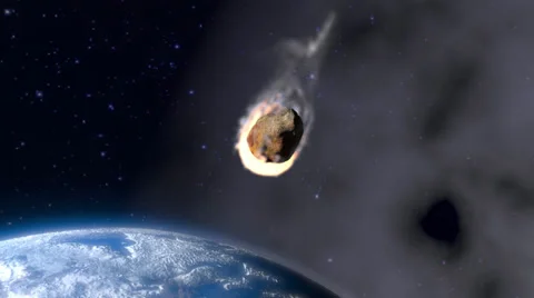 Incandescent asteroid towards the Earth Vídeos de archivo 38239379