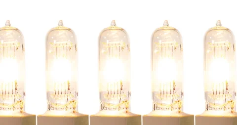Incandescent bulb lamps ON OFF moving loop ProRes422HQ Stock Footage 144362198