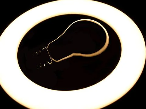 Incandescent lamp inside LED ring light source Concept photography, the light Stock Photos