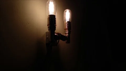 Incandescent lamps steampunk Stock Footage 87185401