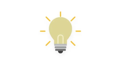 Incandescent light bulb icon with glowing filament and expanding sunburst r.. Видео 346006890