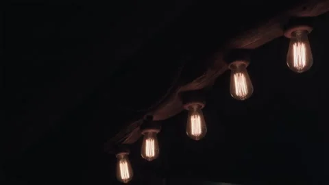 Incandescent light bulbs, decorative retro style incandescent bulbs Stock Footage 262519399