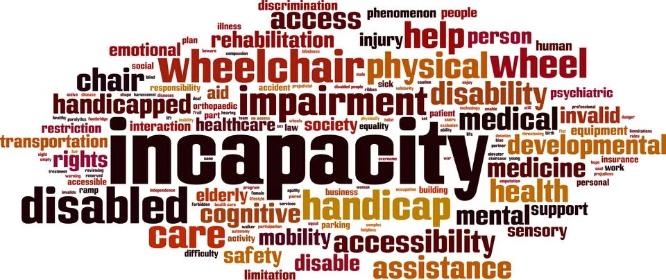 Incapacity word cloud Stock Illustration