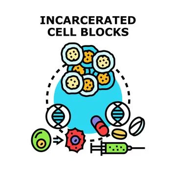 Incarcerated cell block development and medical research Ilustración de archivo