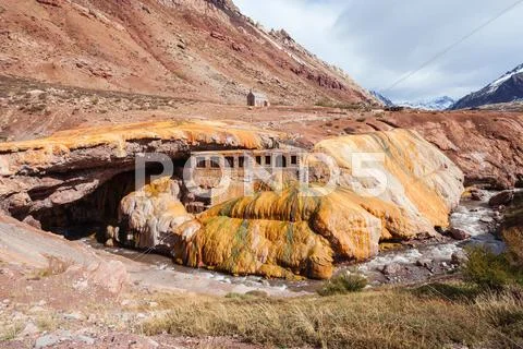 Inca's Bridge near Mendoza Stock Photos