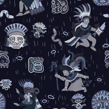 Incas pattern seamless design graphic Stock Illustration