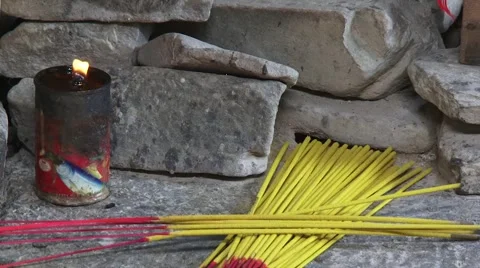 Incense and Candle.mp4 Stock-Footage 1047968