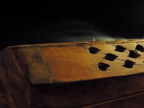 Incense box on a rustic table. Stock Photos