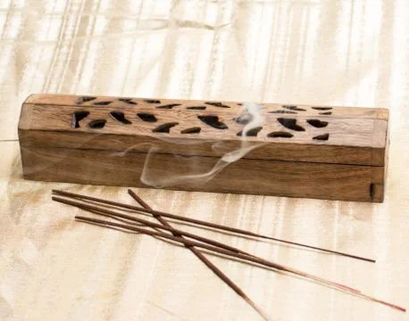 Incense box with smoke Stock Photos