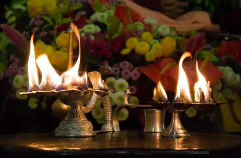 Incense burner with All-purifying fire Stock Photos