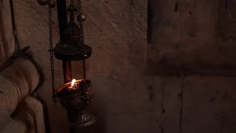 Incense burner with fire Stock Footage 77403926