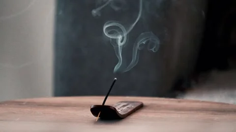 Incense burning and smoking Stock Footage 345071076