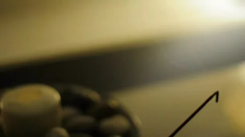 Incense burning in calm environment Stock Footage 548176