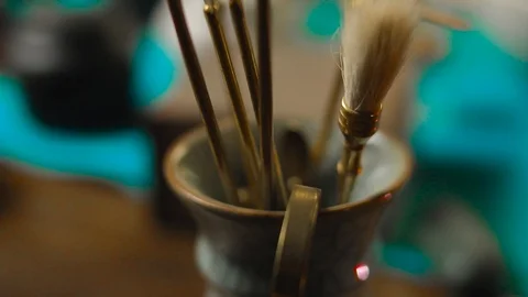 Incense burning ceremony Stock Footage 105609095