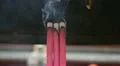 Incense Burning Sticks Buddhist Temple Close Up Shot Buddhism Religion Pray Burn HD Footage