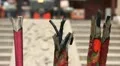 Incense Burning Sticks Chinese Temple Closeup Praying Ceremony Offering Faith HD Footage